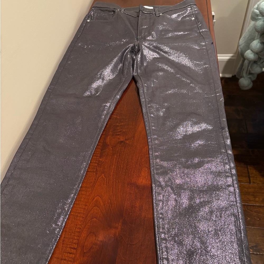 Loft metallic pewter jeans, size 8